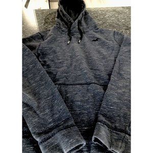 Hollister Men's Pullover Hoodie Sweatshirt Charcoal Gray Medium Pocket Logo EUC